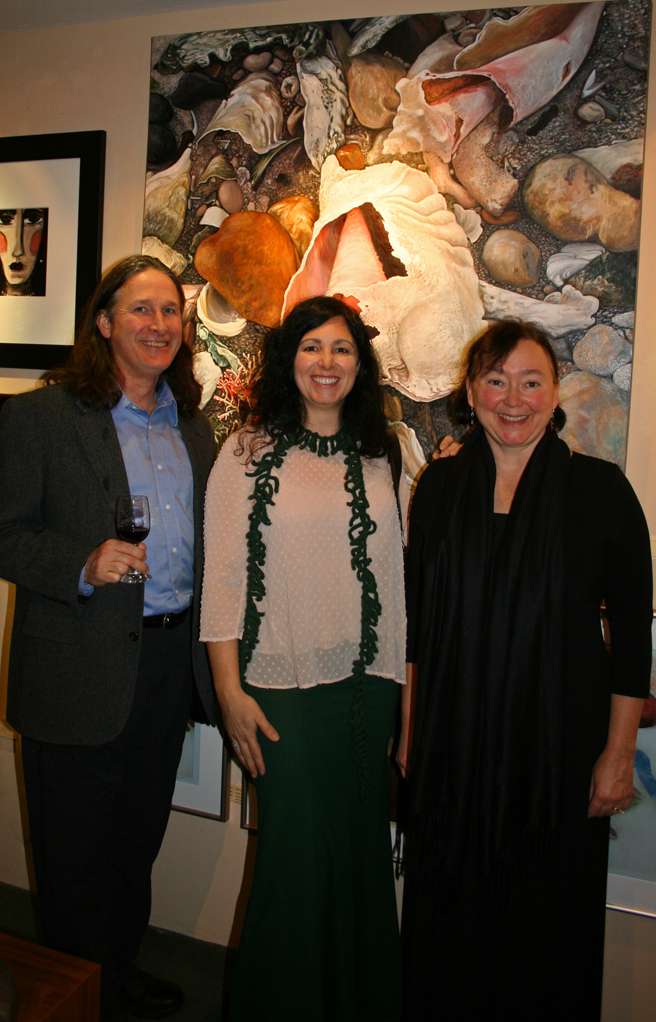 Holiday Reception,  Marie Cameron with collectors David and Carol Ann Graves LGMG 2012