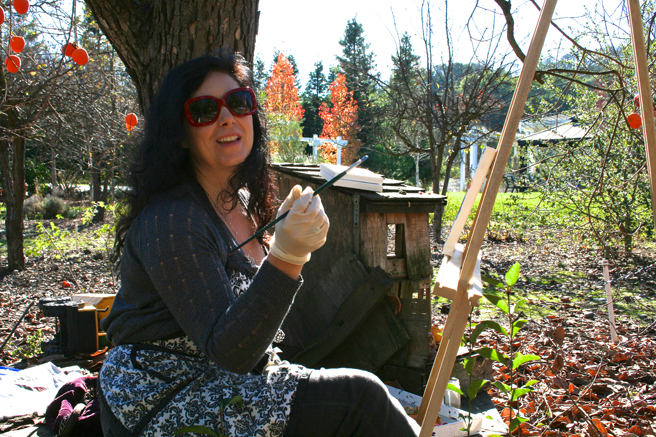 Sitting Under the Persimmon Tree Painting - photo Kevin Kasik 2012