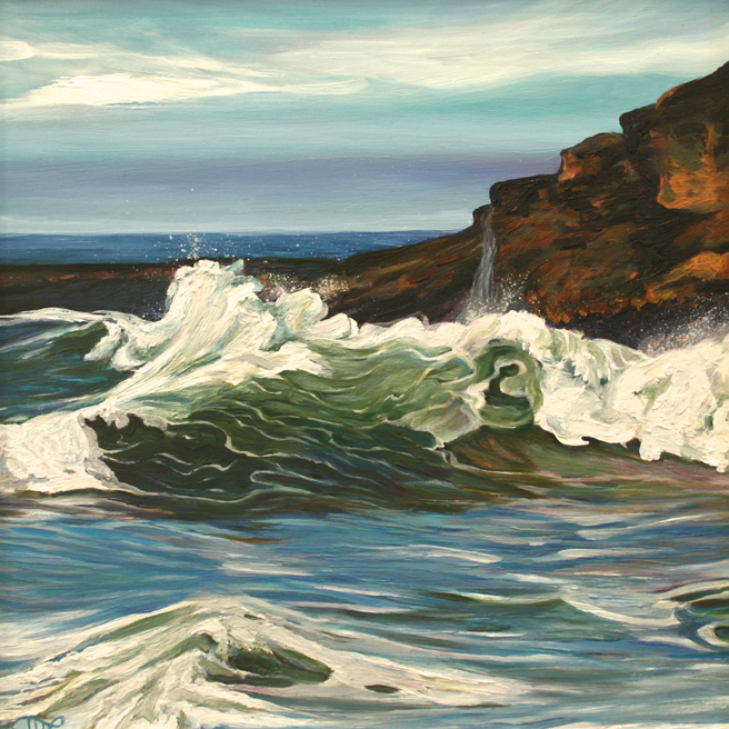 Davenport Surf by Marie Cameron 2013 11.5x11.5 in  oil on canvas