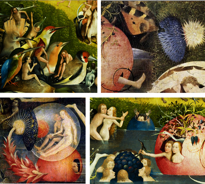 Details from the Garden of Earthly  Delights by Hieronymus Bosch