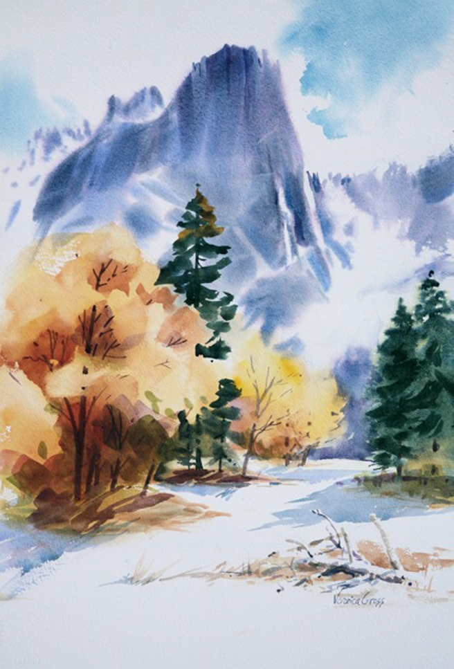 Sentinel Snow - Veronica Gross- watercolor- 20 x 14