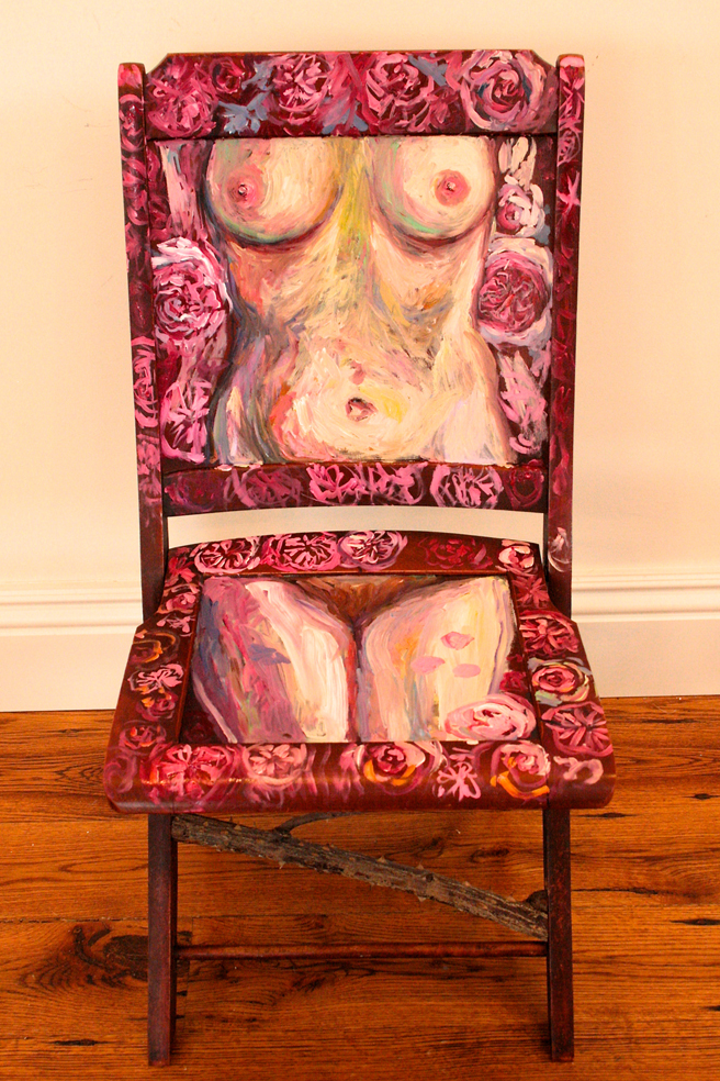 Painted Chair Project - Vanitas by Marie Cameron in progress 2014 