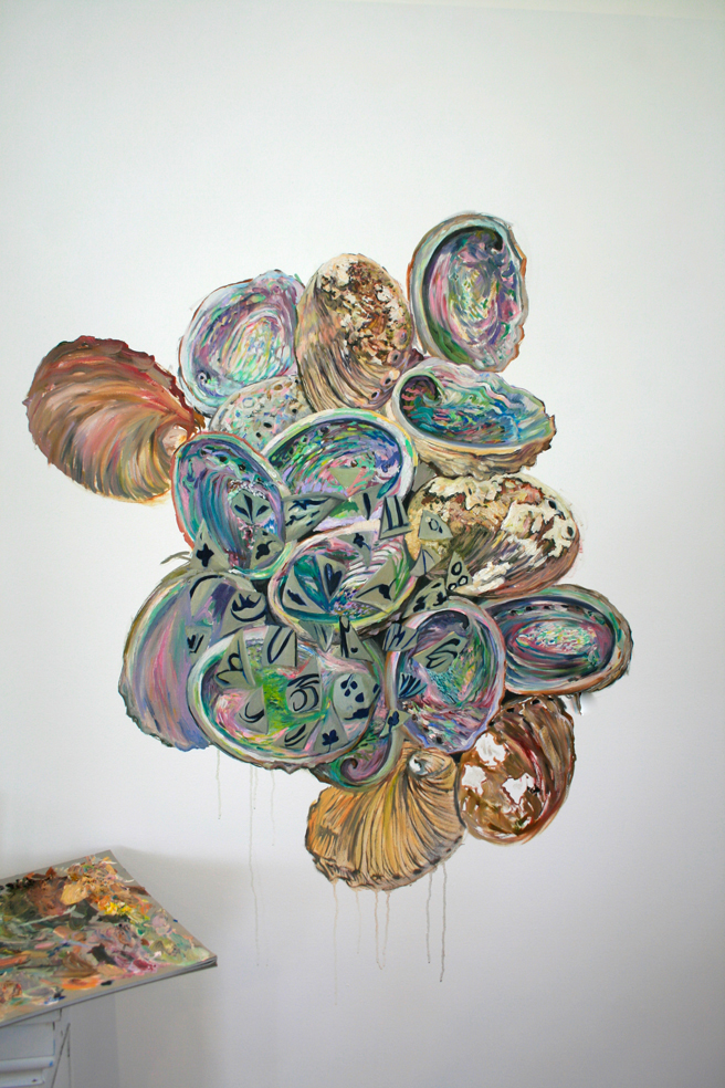 Point Alones Abalone in progress 5- Marie Cameron 2014