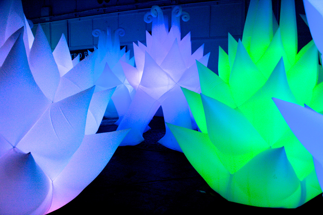 Maker Faire - Inflatable Illuminated Garden -photo Marie Cameron 2015