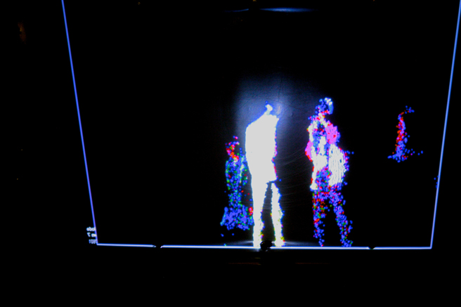 Maker Faire - Self Prtrait with others in projection- photo Marie Cameron 2015