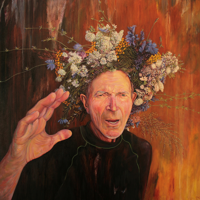 Wildflower - Marie Cameron 2015 oil  48 x 48 in 
