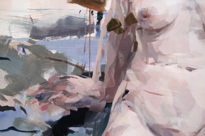 Alex Kanevsky - M.S.S. (detail) -36x36 inches, oil on wood - Unstable Equilibrium - Dolby Chadwick - photo Marie Cameron 2015