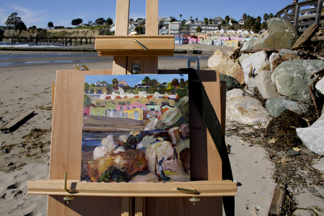 LGAA Plein Air - Capitola - Capitola on the Rocks (WIP) getting there…Marie Cameron 2016